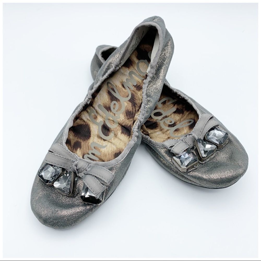 Sam‎ Edelman Fayth Pewter Ballet Flat Jeweled 4